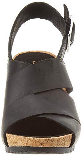 Clarks Flex Sand, Sandalias de Talón Abierto Mujer, Negro (Black Leather Black Leather), 37 EU