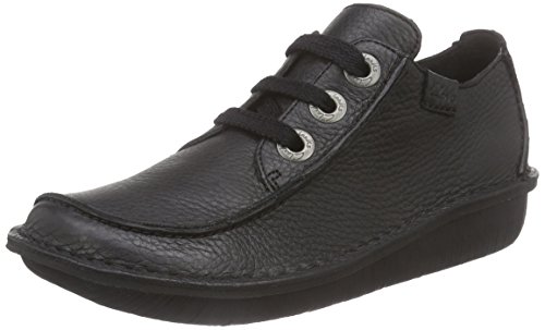 Clarks Funny Dream, Zapatos de Cordones Derby Mujer, Negro (Black Leather), 37.5 EU