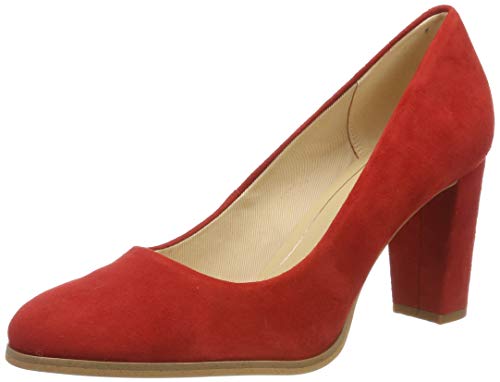 Clarks Kaylin Cara, Zapatos de Tacón Mujer, Rojo (Red Suede Red Suede), 39.5 EU