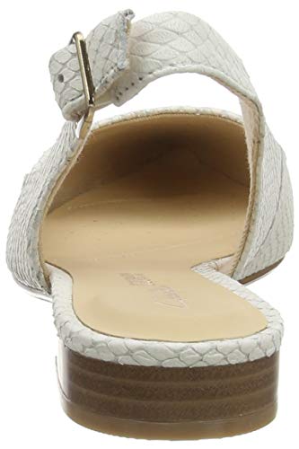 Clarks Laina15 Sling, Mocasines Mujer, Blanco (White Snake White Snake), 41.5 EU