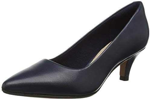 Clarks Linvale Jerica, Zapatos de Tacón para Mujer, Azul (Navy Leather), 37 EU