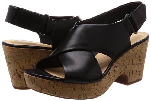 Clarks Maritsa Lara, Sandalia con Pulsera Tira de Tobillo, Negro (Black-), 37 EU