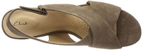 Clarks Maritsa Lara, Sandalia con Pulsera Tira de Tobillo, Verde (Olive Suede-), 39 EU