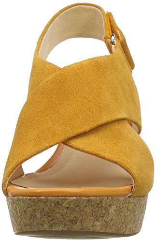 Clarks Maritsa Lara, Sandalias de Talón Abierto para Mujer, Amarillo (Amber Suede Amber Suede), 37.5 EU