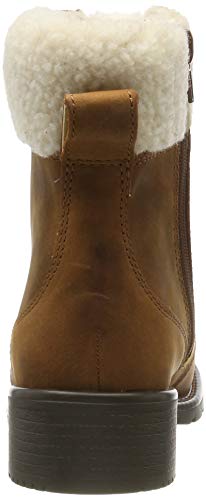 Clarks Orinoco Dusk, Botas Estilo Motero Mujer, Marrón (Tan Leather Tan Leather), 39.5 EU