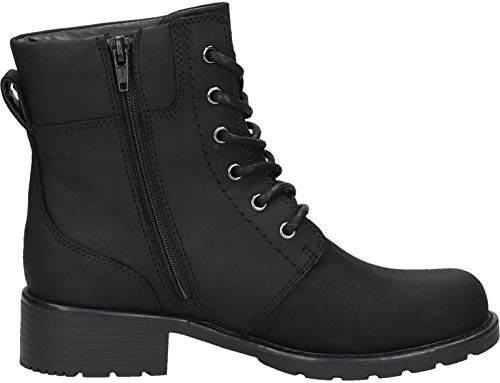 Clarks Orinoco Spice, Botines Mujer, Negro (Black Leather), 38 EU