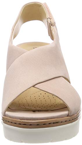 Clarks Palm Candid, Sandalia con Pulsera Mujer, Beige (Nude Pink-), 38 EU