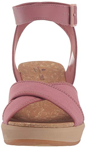 Clarks Sandalia de cuña Step Cali Coast para mujer, rosa (malva (Mauve Canvas)), 43 EU