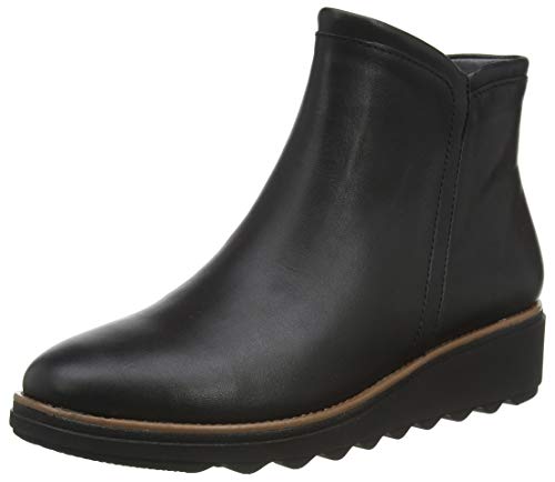 Clarks Sharon Heights, Botas Cortas al Tobillo Mujer, Cuero Negro, 38 EU