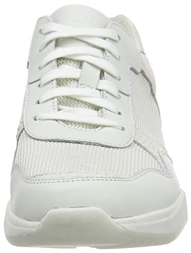 Clarks Sift Lace, Zapatillas Mujer, Blanco (White Combi White Combi), 38 EU