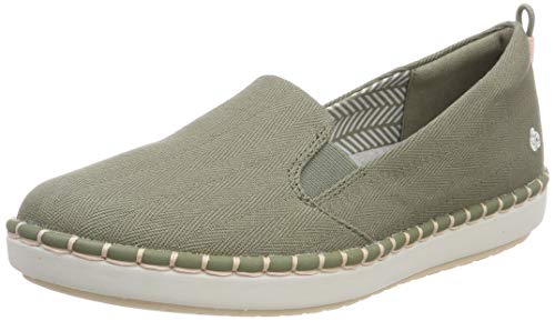 Clarks Step Glow Slip, Zapatillas sin Cordones para Mujer, Beige (Olive Olive), 42 EU