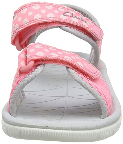 Clarks Surfing Tide K, Sandalias de Talón Abierto Niños, Rosa (Pink Combi Pink Combi), 30 EU