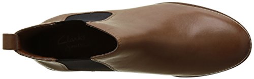 Clarks Taylor Shine, Botas Chelsea para Mujer, Marrón (Tan Leather), 41 EU