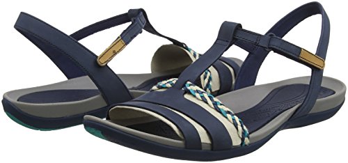 Clarks Tealite Grace, Sandalias con Tira Vertical para Mujer, Azul (Navy), 42 EU