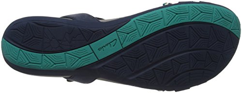 Clarks Tealite Grace, Sandalias con Tira Vertical para Mujer, Azul (Navy), 42 EU