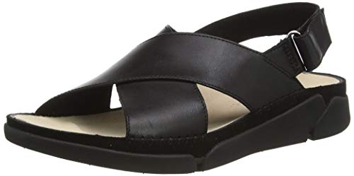 Clarks Tri Alexia, Sandalias de Talón Abierto Mujer, Beige (Black Black), 38 EU