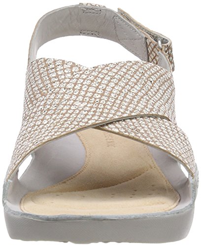 Clarks Tri Chloe, Sandalias de Talón Abierto para Mujer, Plateado (Metallic), 37 EU