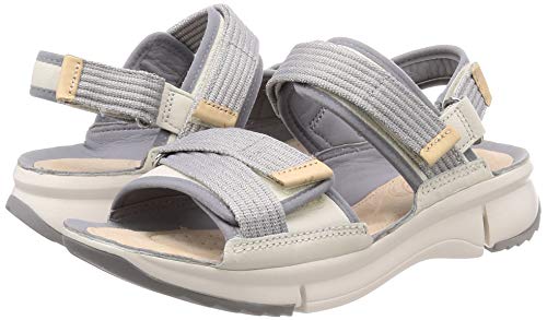 Clarks Tri Walk, Sandalias Mujer, Blanco (White Combi White Combi), 37.5 EU