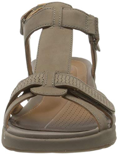 Clarks Un Adorn Vibe, Sandalias de Talón Abierto para Mujer, Gris (Taupe Nubuck Taupe Nubuck), 39 EU