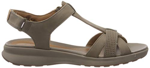 Clarks Un Adorn Vibe, Sandalias de Talón Abierto para Mujer, Gris (Taupe Nubuck Taupe Nubuck), 39 EU