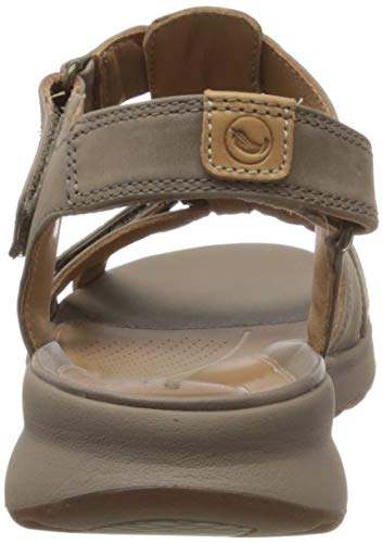 Clarks Un Adorn Vibe, Sandalias de Talón Abierto para Mujer, Gris (Taupe Nubuck Taupe Nubuck), 39 EU