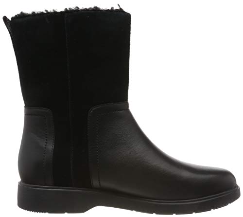 Clarks Un Elda Mid, Botas Slouch Mujer, Negro (Black Combi Black Combi), 41.5 EU