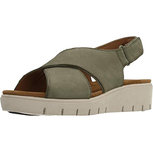 Clarks Un Karely Sun, Chanclas Sandalias Flip-Flop, Gris (Sage Nubuck-), 38 EU