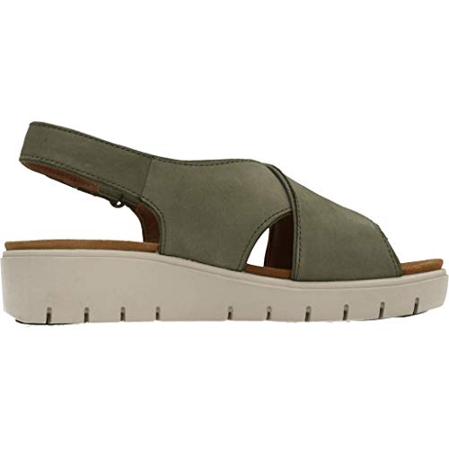 Clarks Un Karely Sun, Chanclas Sandalias Flip-Flop, Gris (Sage Nubuck-), 38 EU