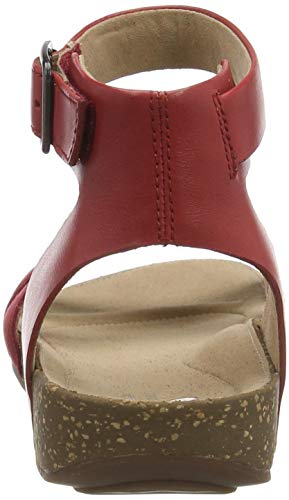 Clarks Un Perri Loop, Sandalia con Pulsera Mujer, Rojo (Red Combi Red Combi), 39.5 EU