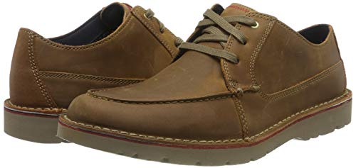 Clarks Vargo Vibe, Zapatos de Cordones Derby Hombre, Braun Dark Tan Lea Dark Tan Lea, 44 EU