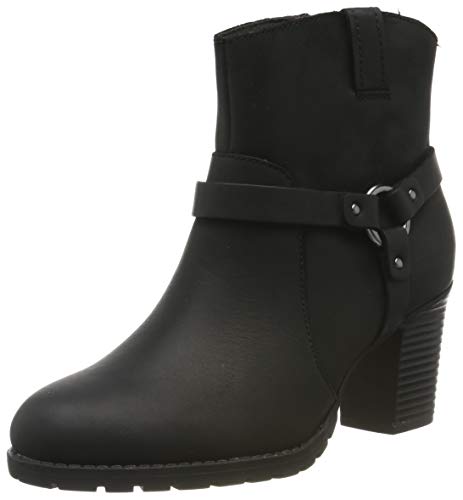 Clarks Verona Rock, Botas Plisadas Mujer, Piel (Piel Negra), 42 EU