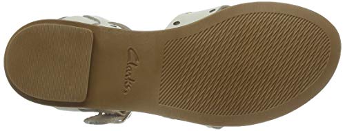 Clarks Willow Gild, Sandalias de Talón Abierto Mujer, Blanco (White White), 39 EU