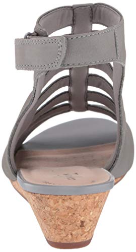 Clarks Women's Abigail Sing Wedge Sandal, Grey, 7