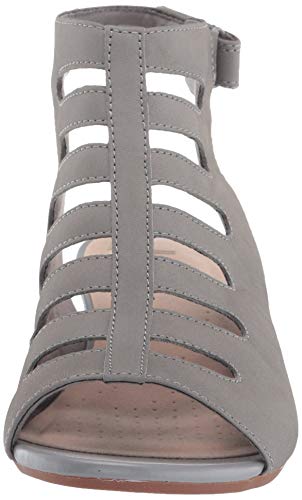 Clarks Women's Abigail Sing Wedge Sandal, Grey, 7