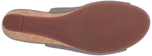 Clarks Women's Abigail Sing Wedge Sandal, Grey, 7