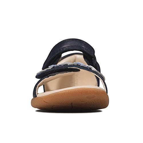 Clarks Zora Finch T, Sandalias Punta Cerrada Niños, Azul (Navy Leather Navy Leather), 23 EU