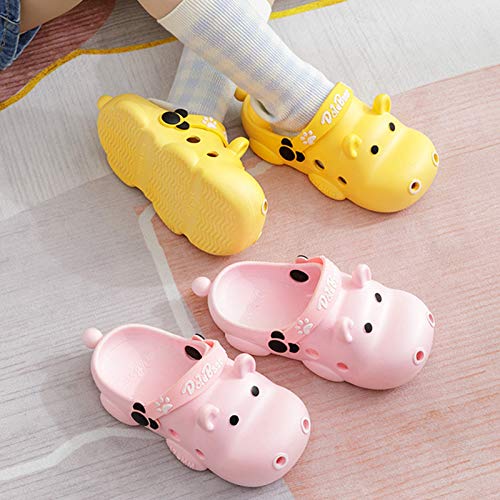 CNNLove Sandalias De Verano Bebé Infante para Niños Y Niñas, Zapatos Bonitos De Dibujos Animados para La Playa, Zapatillas con Tapa,Amarillo,30~31