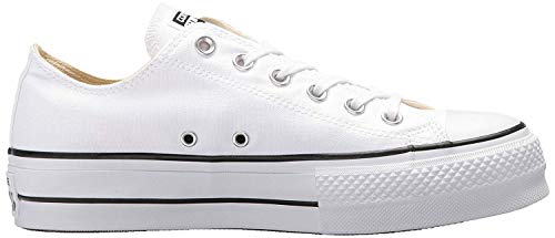 Converse Chuck Taylor CTAS Lift Ox Canvas, Zapatillas Mujer, Blanco (White/Black/White 102), 37.5 EU