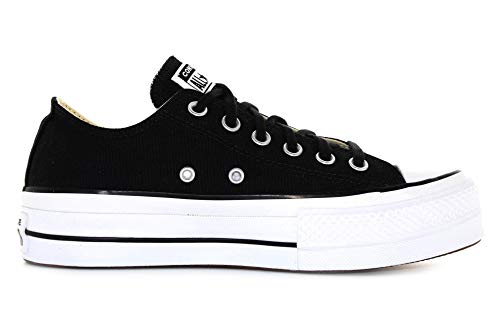 Converse Chuck Taylor CTAS Lift Ox Canvas, Zapatillas Mujer, Negro (Black/White/White 001), 36.5 EU