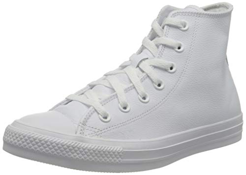 Converse CTAS Mono Hi Cuir, Zapatillas Mujer, Blanco (White Monochrome), 39 EU