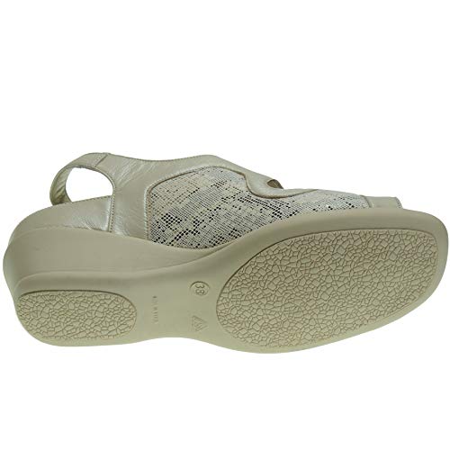 Coper 106805 Zapato Ancho Especial Velcro Planta Extraible Licra Piso Goma para Mujer BEIG Talla 39