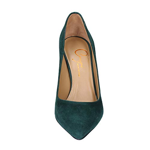 CRISPI Zapatos de salón Mujer Gamuza Verde 35 EU