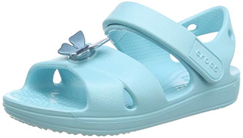 Crocs Classic Cross Strap Sandal Kids, Sandalia con Pulsera Niñas, Azul (Ice Blue 4O9), 24/25 EU