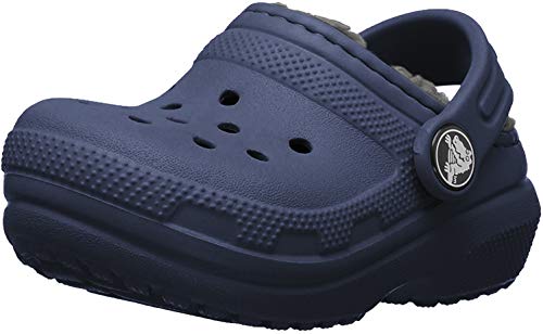 Crocs Classic Lined Clog K, Zuecos Unisex niños, Azul (Navy/Charcoal), 27-28 EU