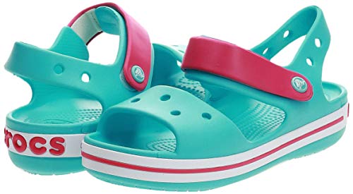 Crocs Crocband Sandal Kids, Sandalias Unisex Niños, Azul (Pool/Candy Pink 4FV), 23/24 EU