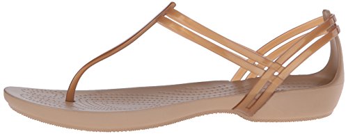 Crocs Isabella T-Strap, Sandalias para Mujer, Dorado (Bronze), 38/39 EU