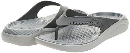 Crocs LiteRide Flip, Chanclas Unisex Adulto, Gris (Smoke/Pearl White 06j), 41/42 EU