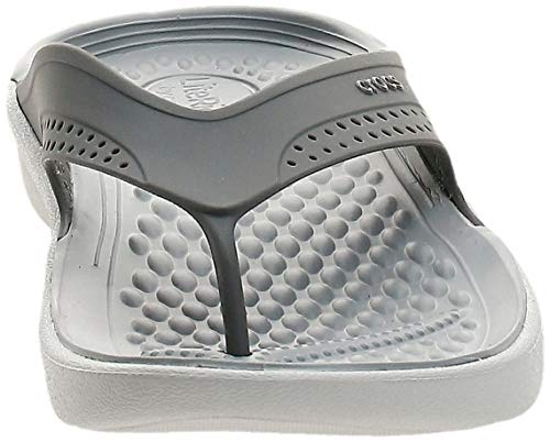 Crocs LiteRide Flip, Chanclas Unisex Adulto, Gris (Smoke/Pearl White 06j), 41/42 EU