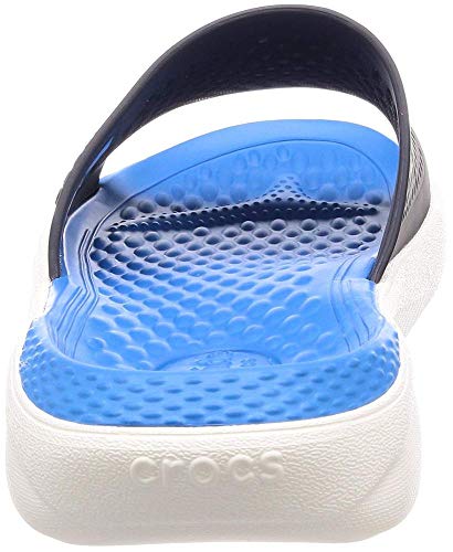 Crocs LiteRide Slide, Sandalias de Punta Descubierta Unisex Adulto, Azul (Navy/White 462), 41/42 EU