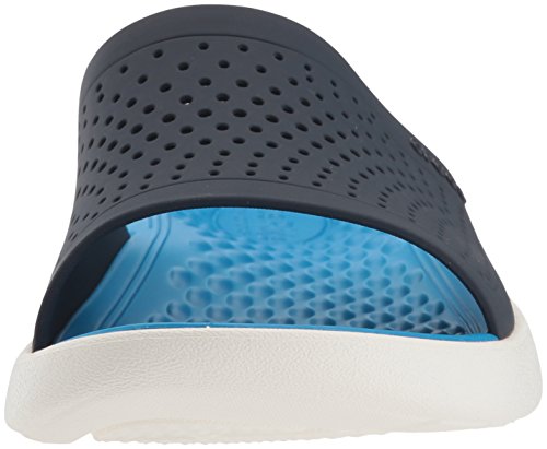 Crocs LiteRide Slide, Sandalias de Punta Descubierta Unisex Adulto, Azul (Navy/White 462), 41/42 EU